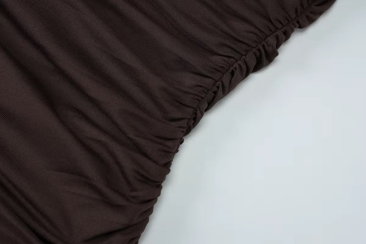 Brown Ruched Dress